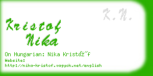 kristof nika business card